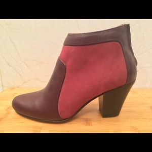 NEW NEVER BEEN WORN Burgundy Leather/Nubuck Bootie